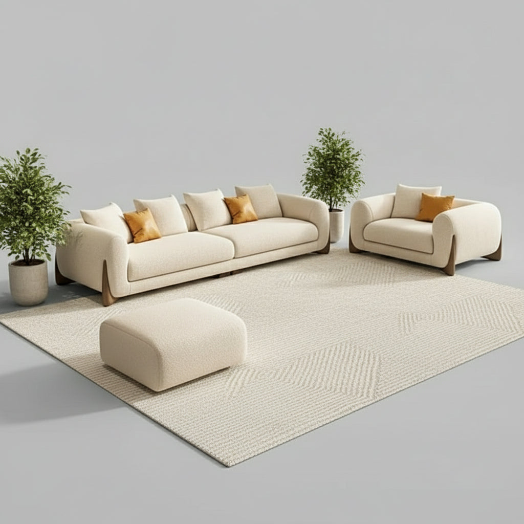 Daniel Boucle Sofa with Ottoman