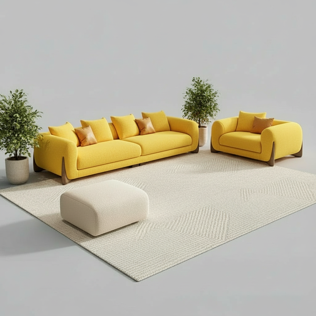 Daniel Boucle Sofa with Ottoman
