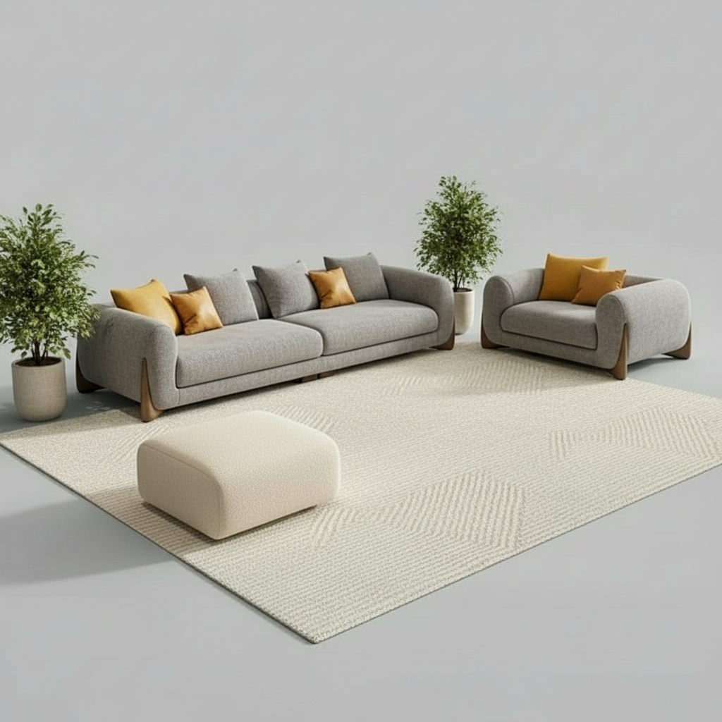 Daniel Boucle Sofa with Ottoman