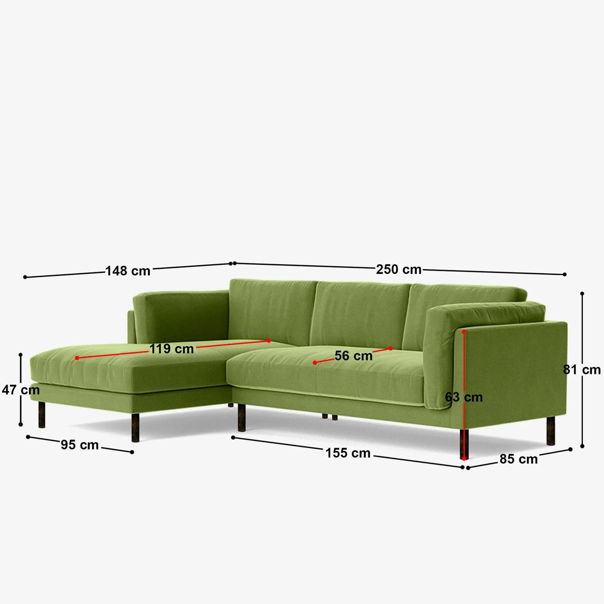 Deborah Sectional L Shaped Sofa