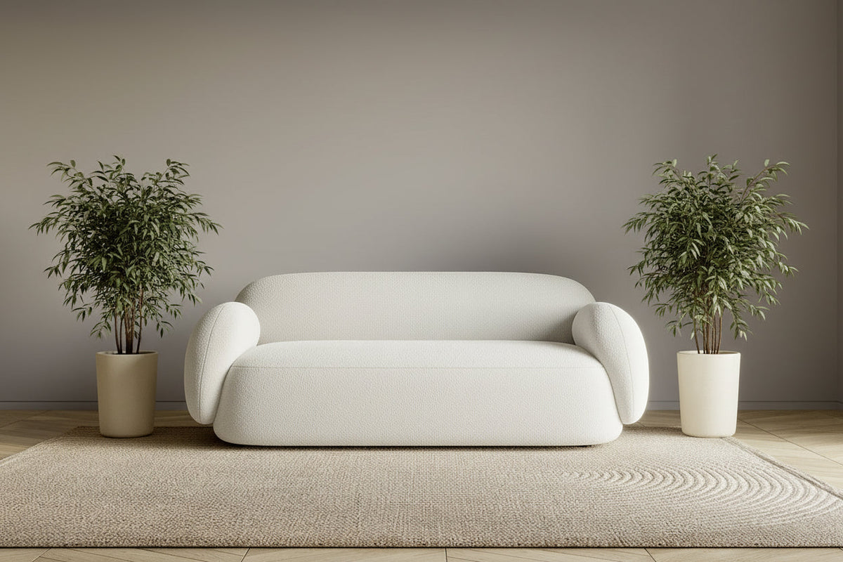Dori Boucle Curved 3-Seater Couch Sofa