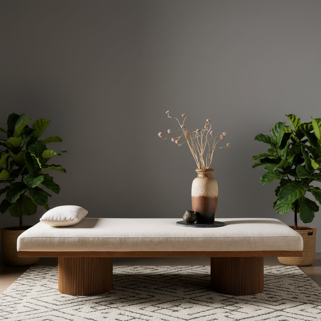 Fluted Base Chaise Lounge
