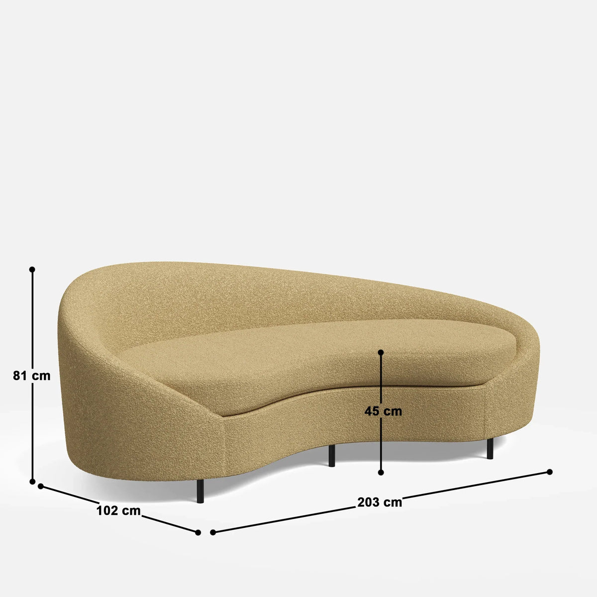 Kimberly Curvy 3 Seater Sofa