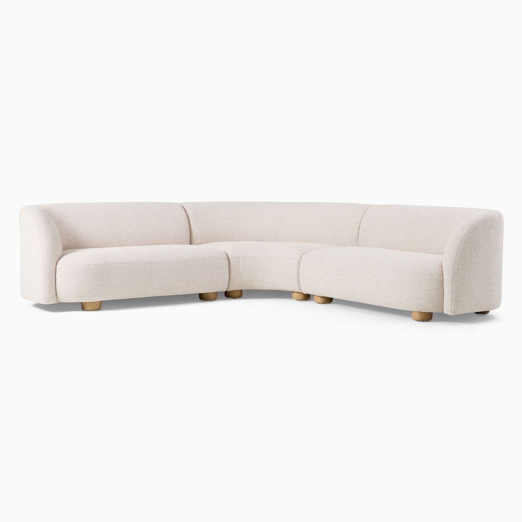 Laurent Boucle Curvy Sectional L Shape Sofa
