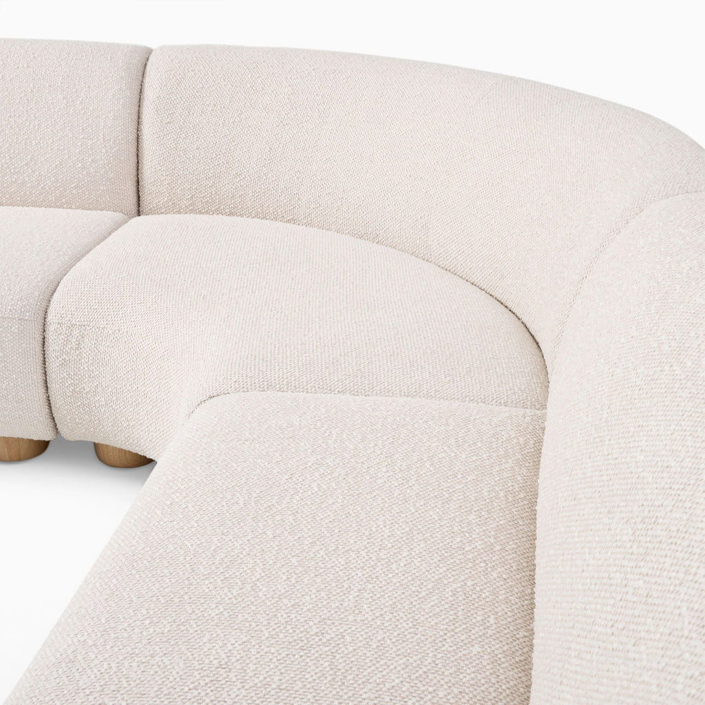 Laurent Boucle Curvy Sectional L Shape Sofa