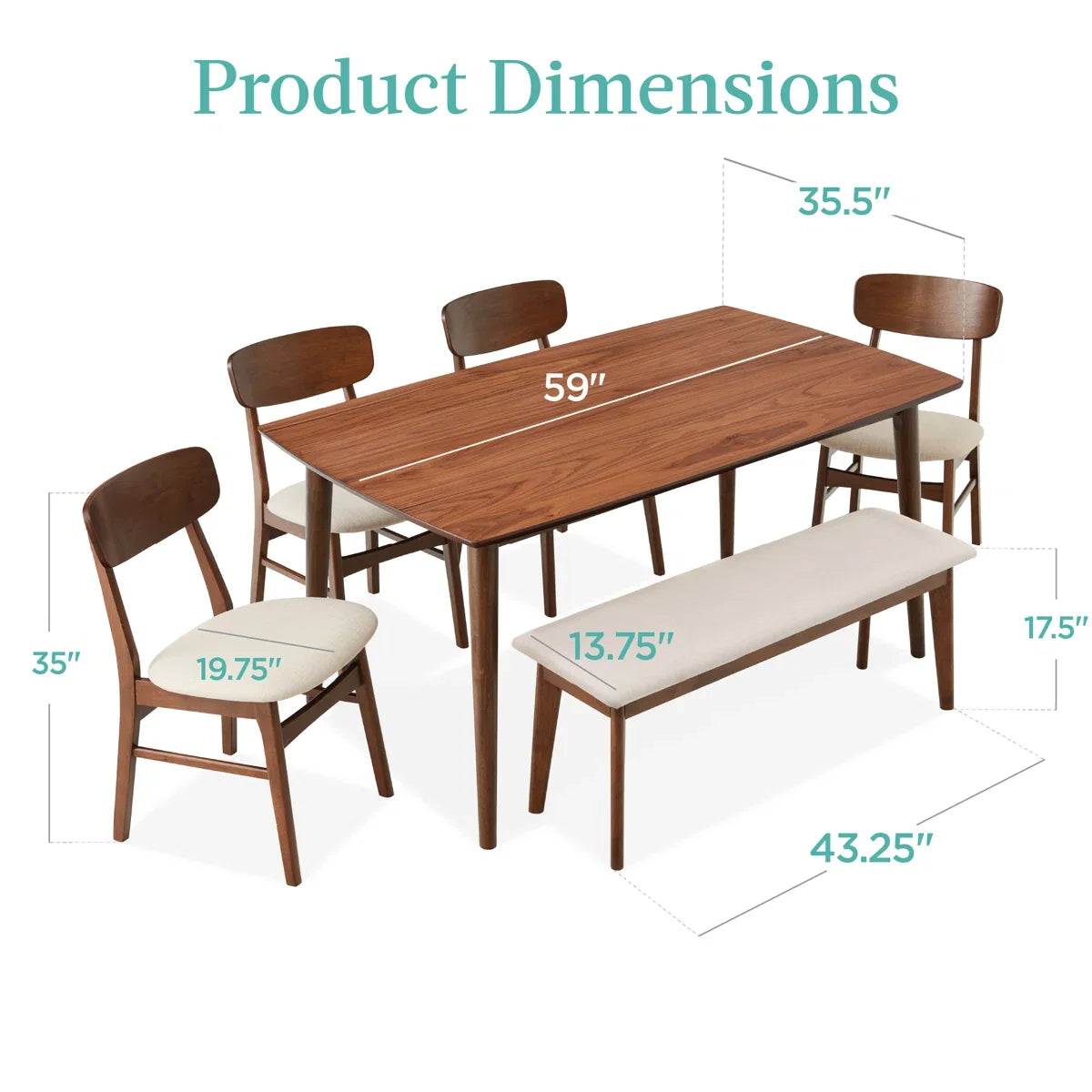 Lindsae Dining Set 6 Seater