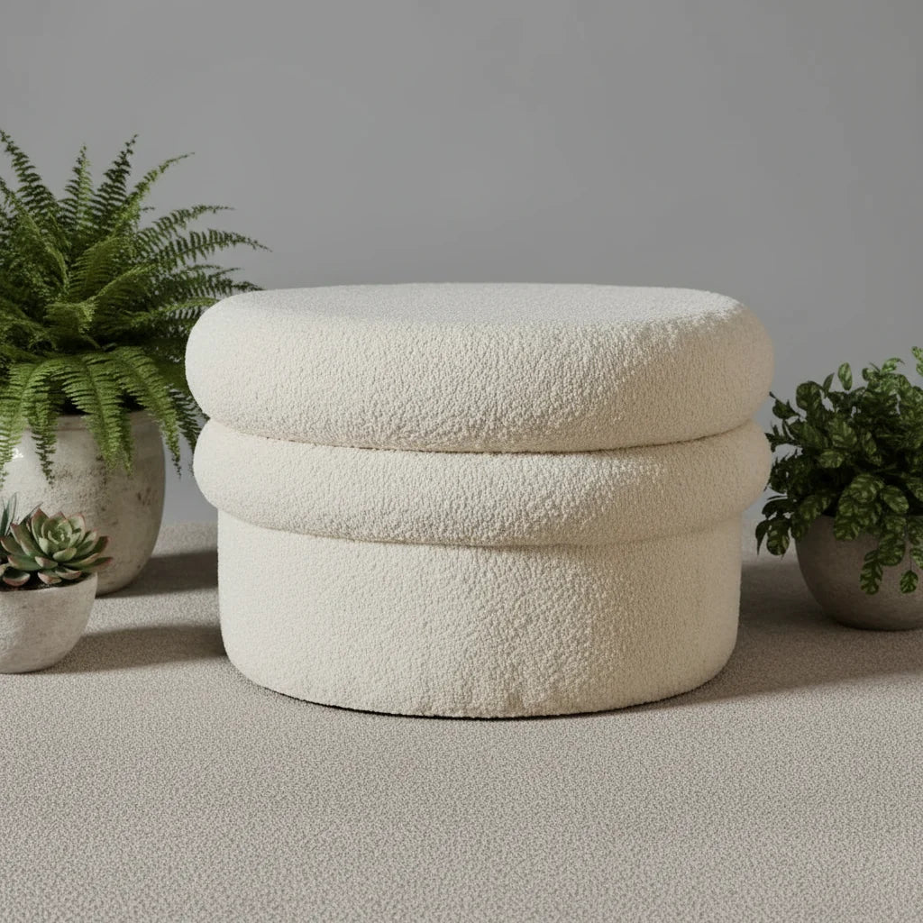 Landyn Boucle Ottoman