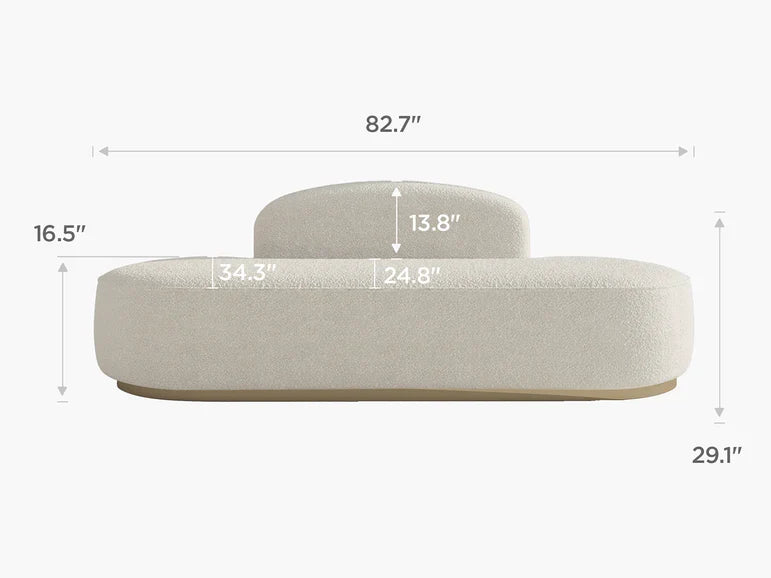 Rotondo Curved Armless 3-Seater Sofa