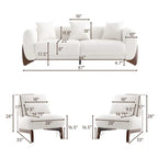 Modern Boucle 5 Seater Sofa Set