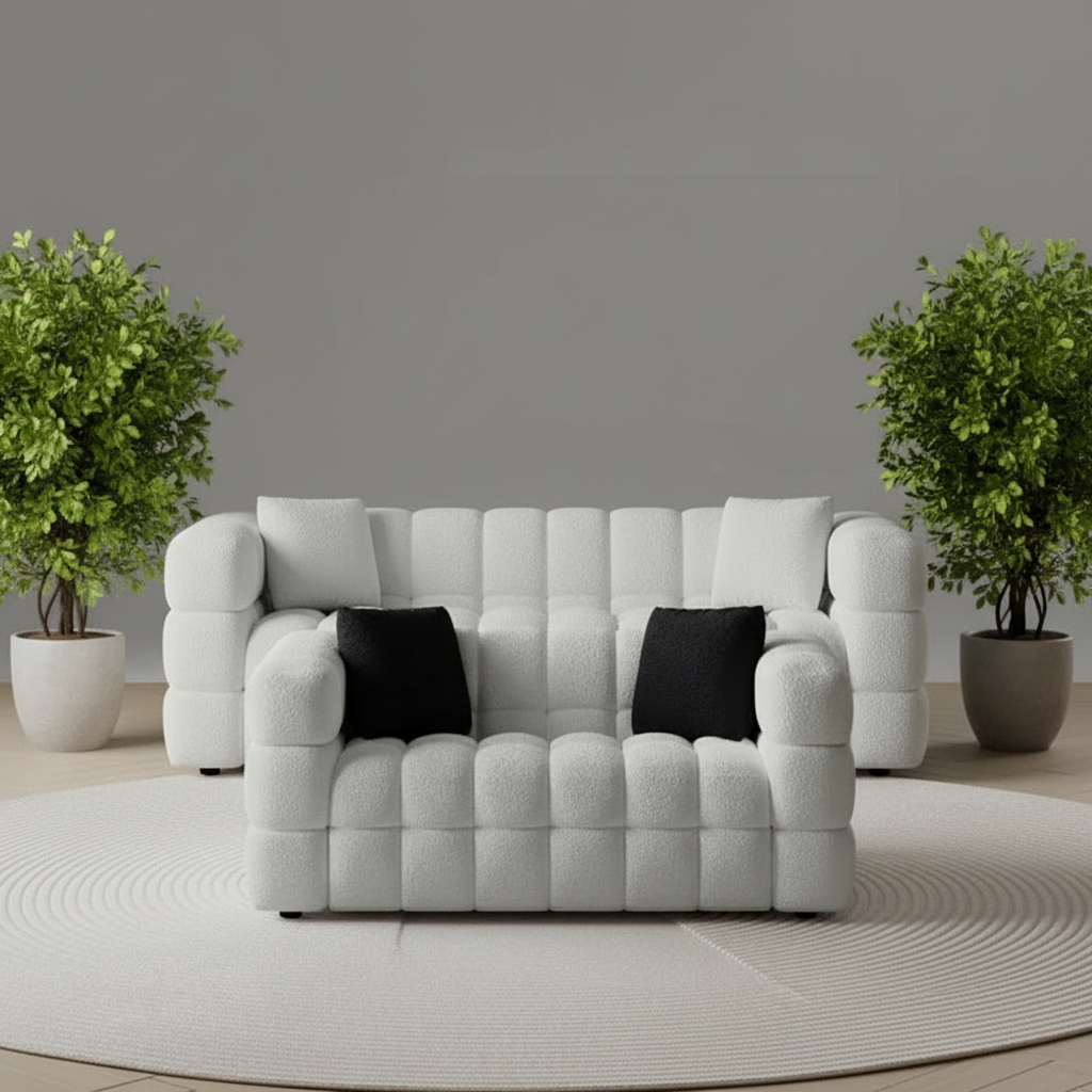 Mark Boucle 5 Seater Sofa Set