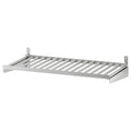 Stainless steel KUNGSFORS wall shelf, sleek design, rectangular shape.