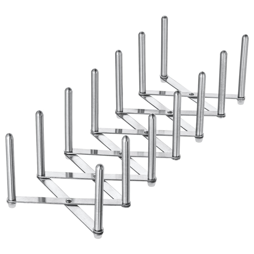Three VARIERA silver lid organisers, stainless steel, stacked for kitchen organisation.