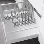 Stainless steel lid organiser for drawer
